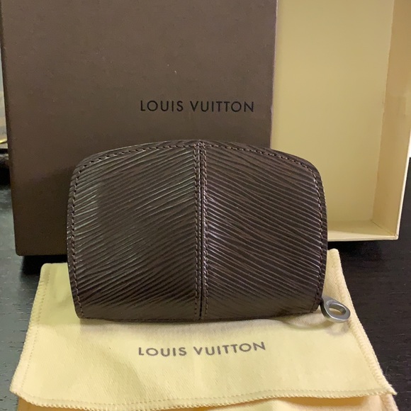Louis Vuitton Rare Brown Epi Demi Lune Coin Purse Or small make up